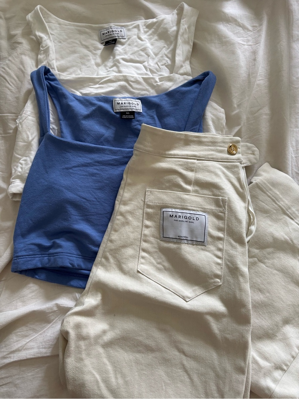 Marigold Cream Cropped Ankle Pants — High-Rise Tailored Fit